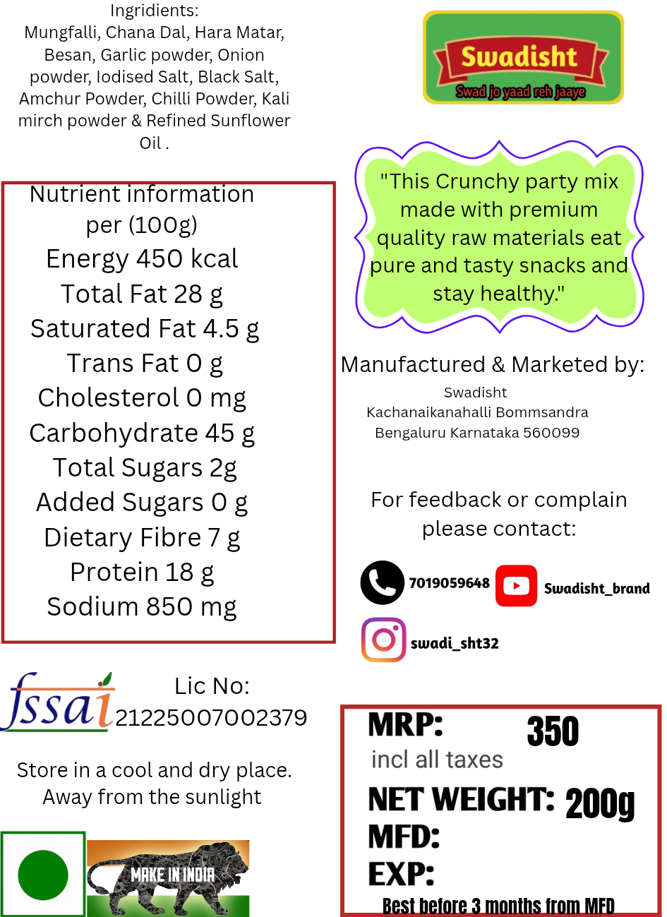 Crunchy Party Mix ( Made with 100% natural ingredients)