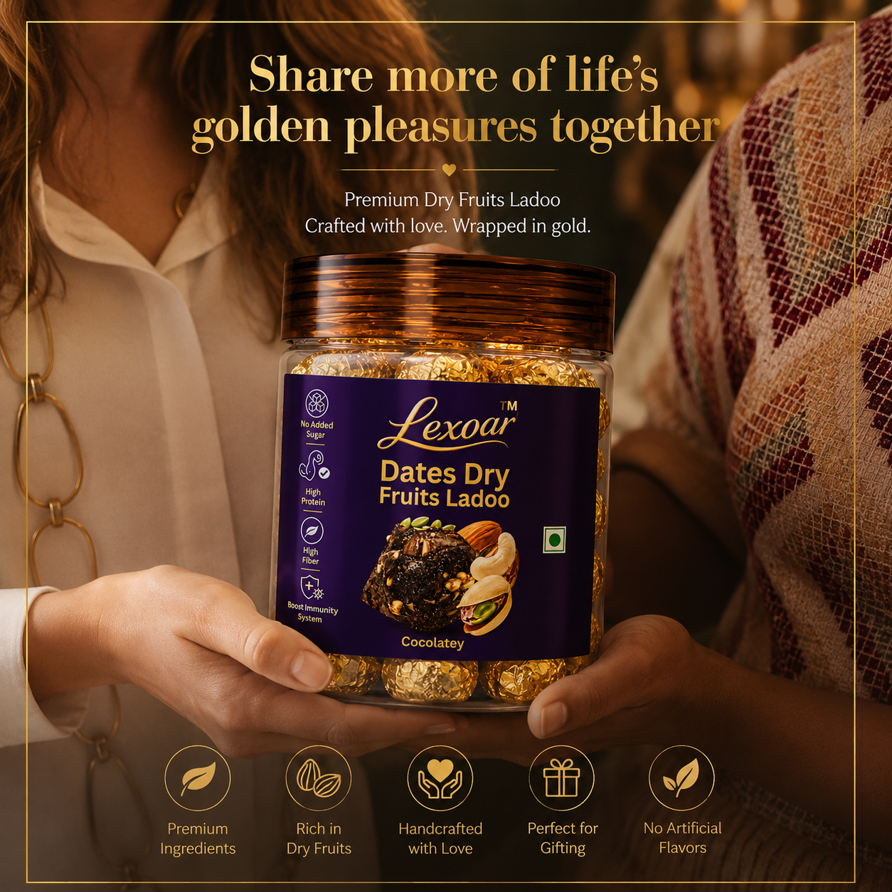 Chocolatey Dates Dry Fruits Ladoo In Jar 350g