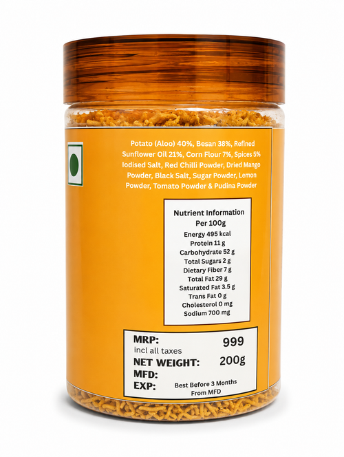 Aloo Bhujia Chile Lemon Flavour 200g In Jar