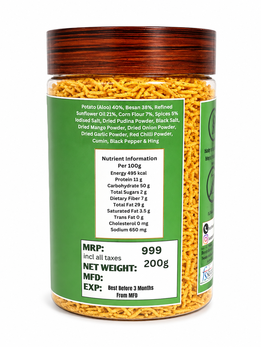 Healthy Aloo Bhujia Pani Puri Flavour 230 g In Jar