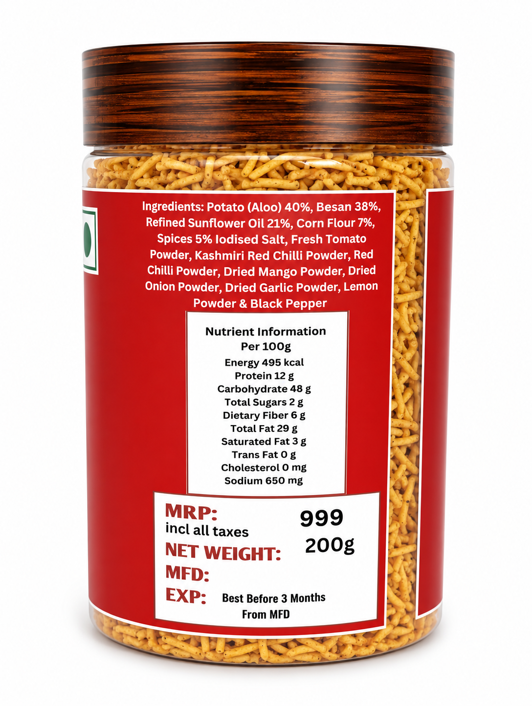 Aloo Bhujia Tangy Tomato Flavour 200g In Jar