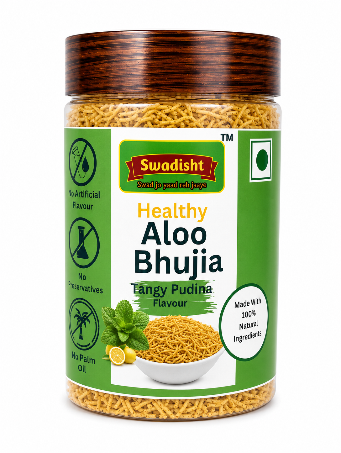 Healthy Aloo Bhujia Tangy Pudina Flavour 200 g In Jar
