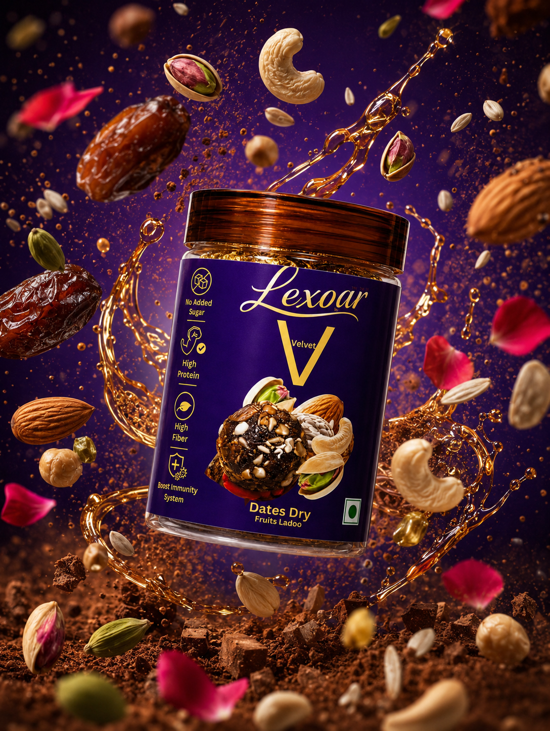 Velvet Dates Dry Fruits Ladoo In Jar 350g