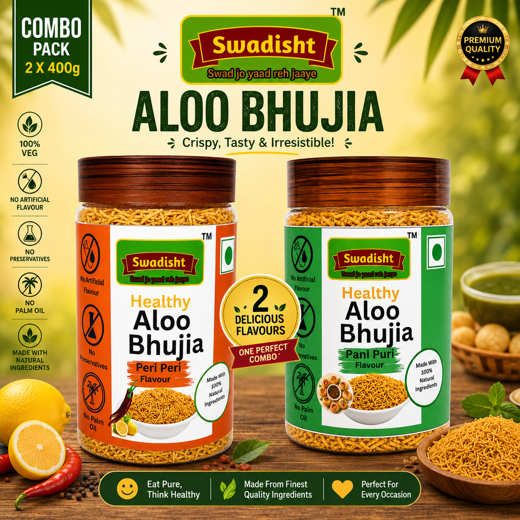 Aloo Bhujia Pani Puri Flavour 200g & Peri Peri Flavour 200g
