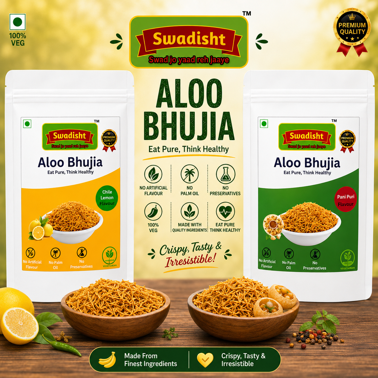 Chile Lemon 230g , Pani Puri Flavour Aloo Bhujia 230g